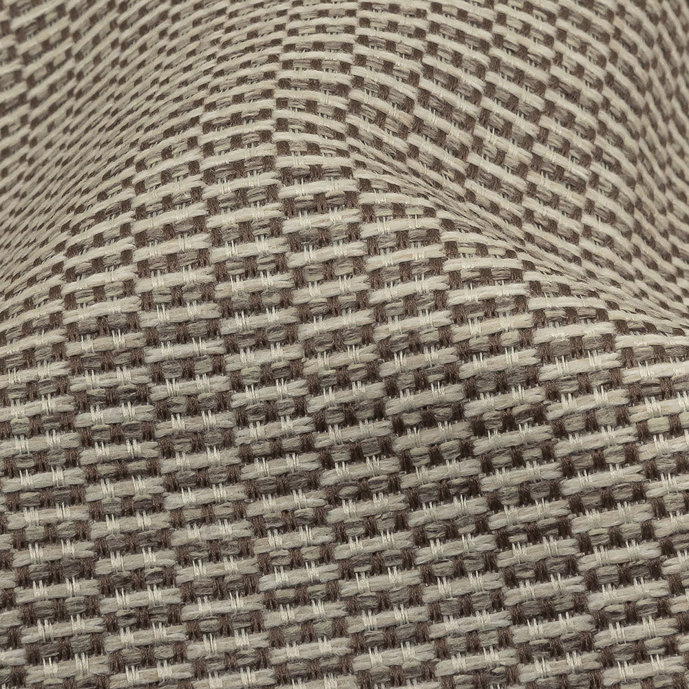 Brown and Gray Rectangles Polyester Jacquard - Detail