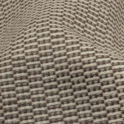 Brown and Gray Rectangles Polyester Jacquard - Detail