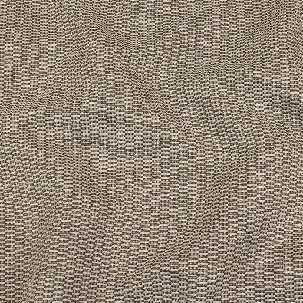 Brown and Gray Rectangles Polyester Jacquard