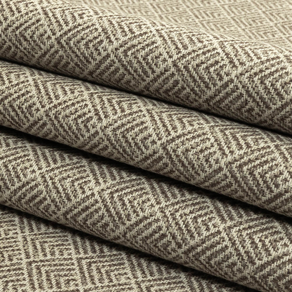Dusty Brown and White Diamonds Upholstery Tweed - Folded
