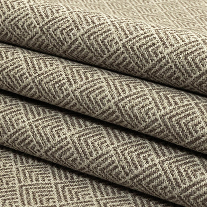 Dusty Brown and White Diamonds Upholstery Tweed - Folded