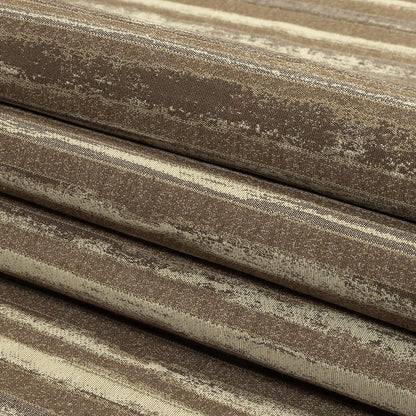 Desert Taupe, Pumice Stone and Gray Painterly Stripes Blended Cotton Jacquard - Folded