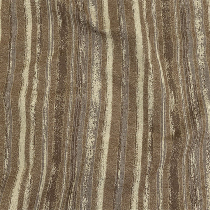 Desert Taupe, Pumice Stone and Gray Painterly Stripes Blended Cotton Jacquard