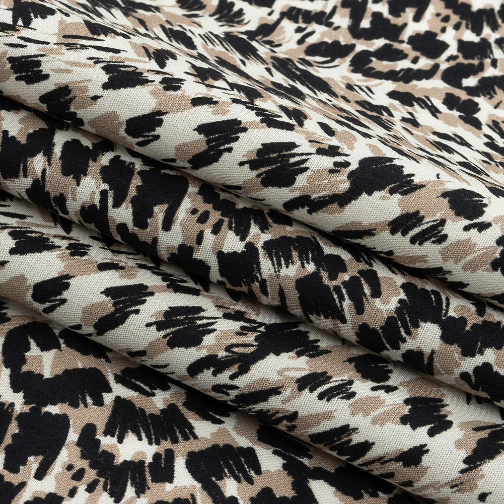 Mood Exclusive Beige Fanciful Furs Cotton Poplin - Folded