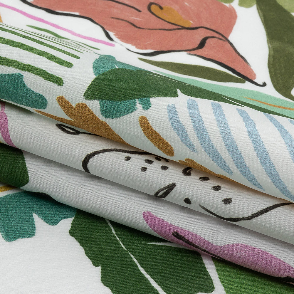 Mood Exclusive Green Belizean Season Cotton Shirting - Folded