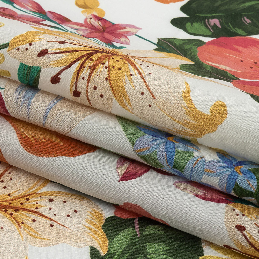 Mood Exclusive White Juno's Bounty Cotton Shirting Folded