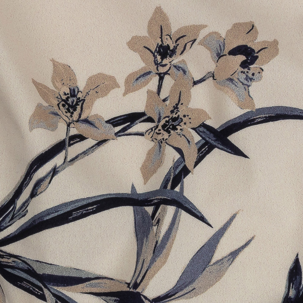 Mood Exclusive Ivory Soft Shadows Stretch Cotton Twill Detail