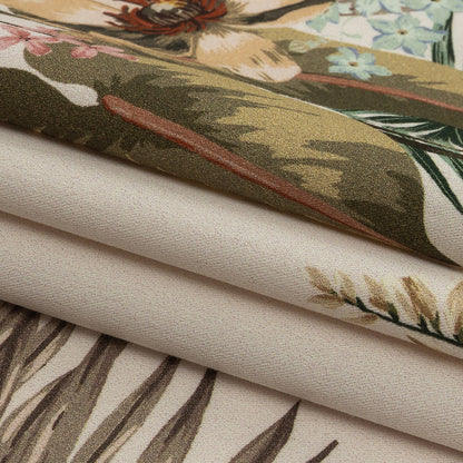 Mood Exclusive Pale Beige Floral Frenzy Stretch Cotton Twill Folded