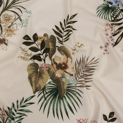 Mood Exclusive Pale Beige Floral Frenzy Stretch Cotton Twill