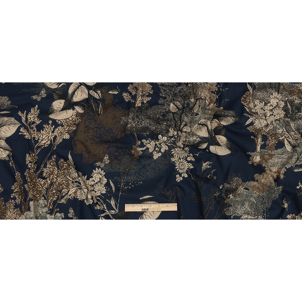Mood Exclusive Navy Flying Home Stretch Cotton Poplin - Full