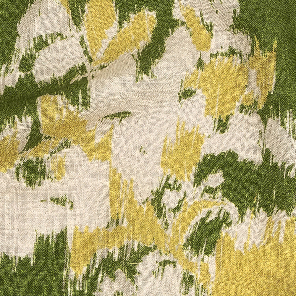Mood Exclusive Pea Green Layers of Luxury Slubbed Viscose Woven - Detail