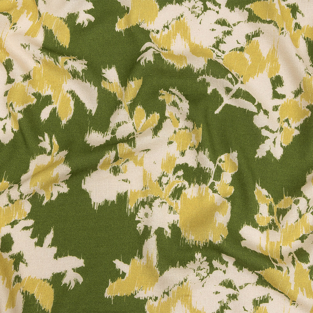 Mood Exclusive Pea Green Layers of Luxury Slubbed Viscose Woven