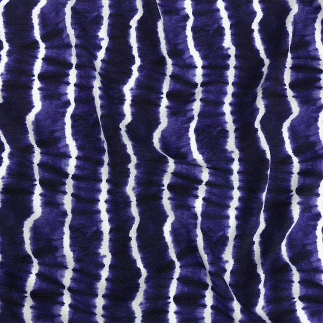 Mood Exclusive Navy Twisted Tie Dye Stretch Viscose Batiste
