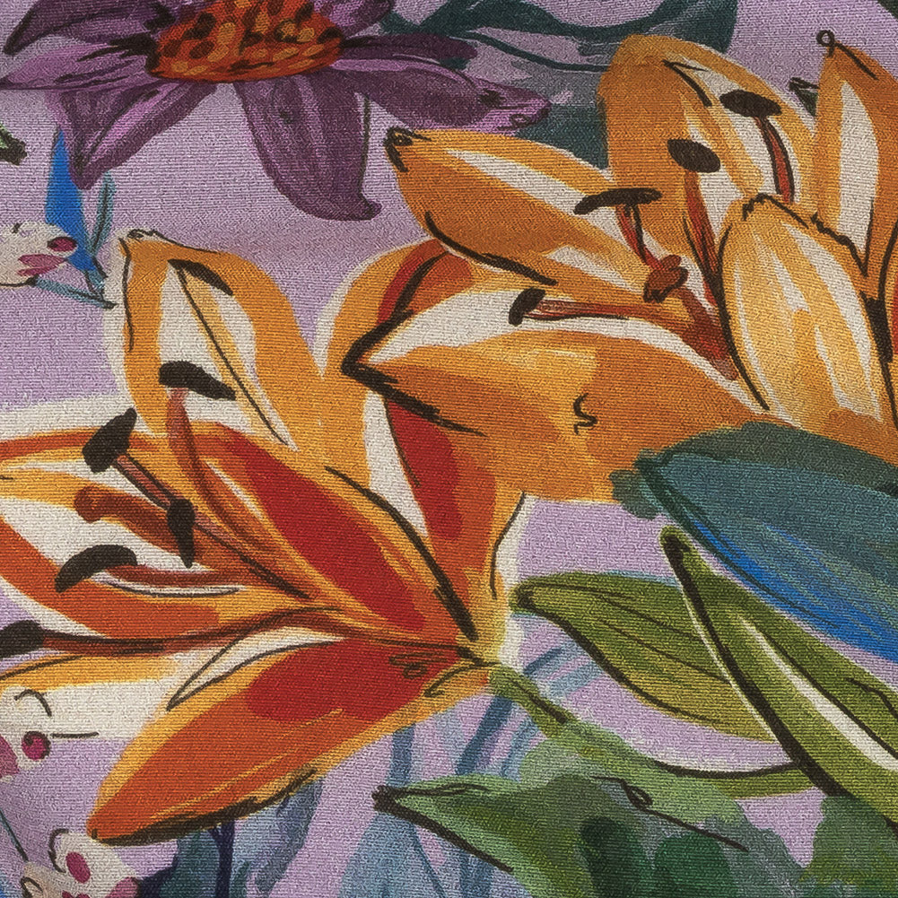 Sustainable Viscose Woven Print - Lavender and Multicolor Floral - Mood Exclusive Flowering Fantasy Full