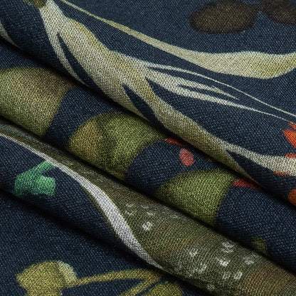 Mood Exclusive Navy Subtropic Vegetation Sustainable Viscose Woven - Folded