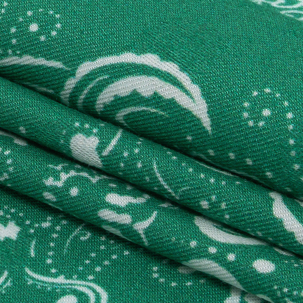 Polka Dotted Viscose Jacquard Panel - Green Floral Bandana - Mood Exclusive Dauntless Disguise Folded