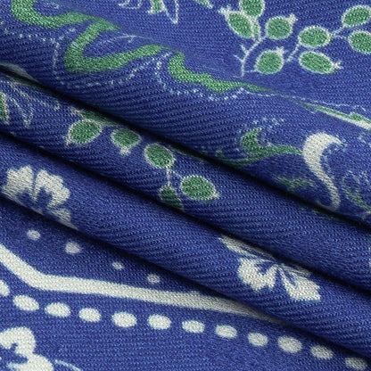Mood Exclusive Blue Inverted Perceptions Polka Dotted Viscose Jacquard - Folded