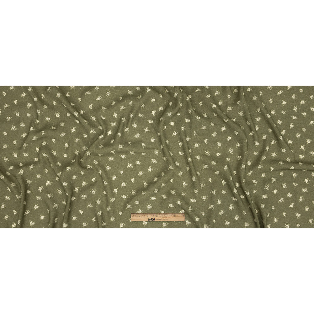 Gauzy Viscose Crepe Print - Pea Green Ditsy Floral - Mood Exclusive Rose Relic Full