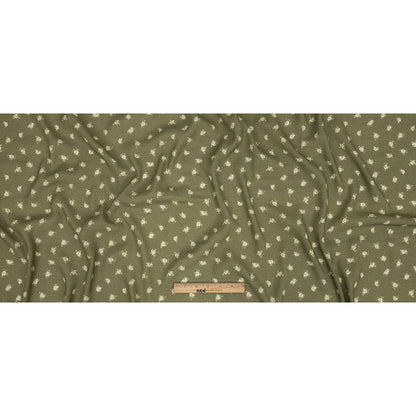 Gauzy Viscose Crepe Print - Pea Green Ditsy Floral - Mood Exclusive Rose Relic Full