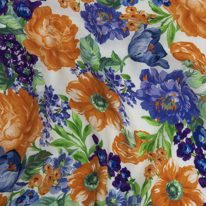 Mood Exclusive White Flowers by Vincent Gauzy Viscose Crepe