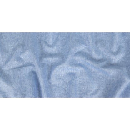 Minerva Heathered Blue Heron Lightweight Linen Chambray - Folded