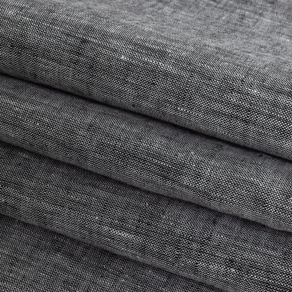 Minerva Heathered Black Lightweight Linen Chambray - Detail