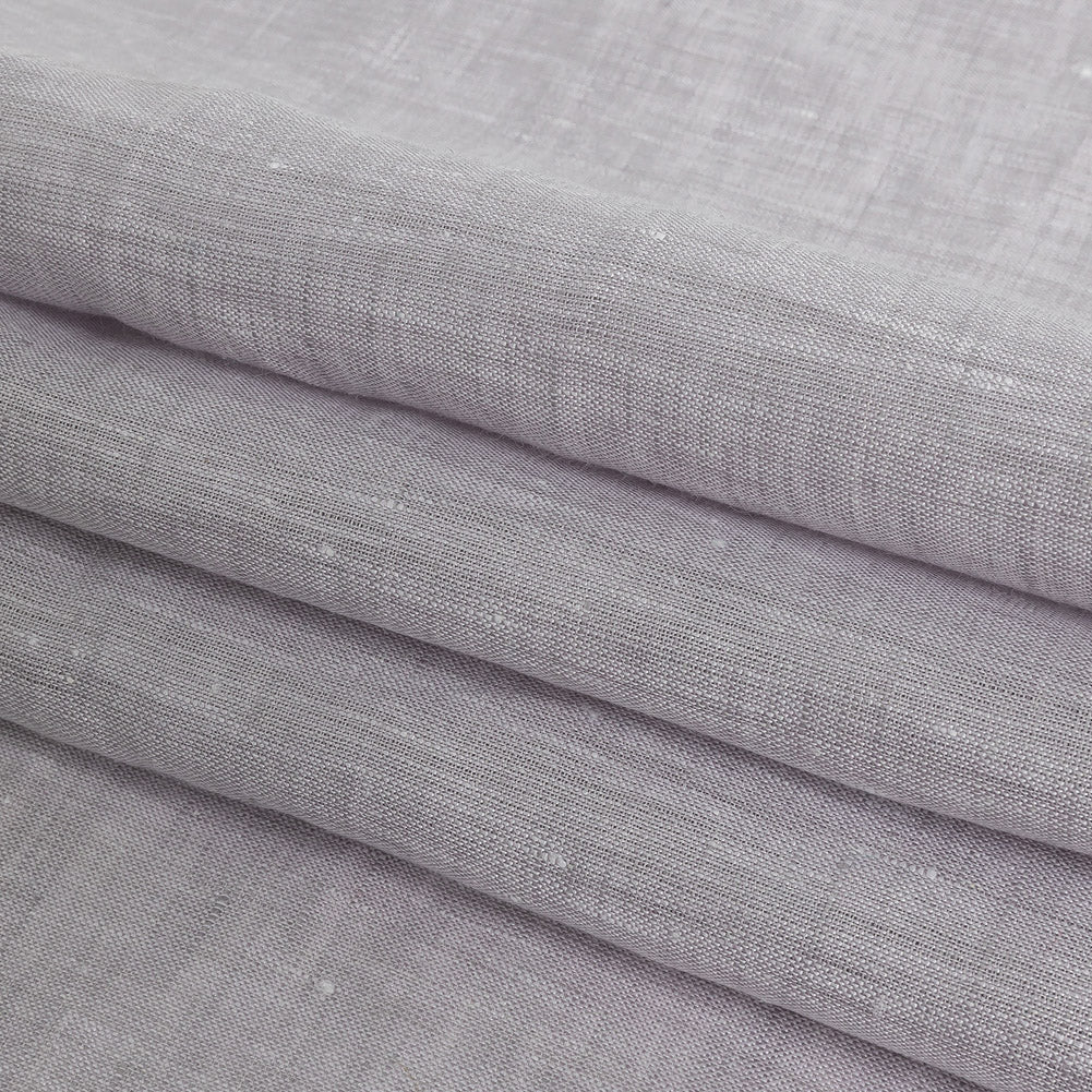 Lightweight Linen Chambray - Heathered Lilac Gray - Minerva Collection Detail