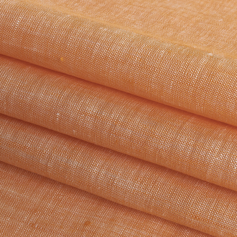 Lightweight Linen Chambray - Heathered Muskmelon - Minerva Collection Detail