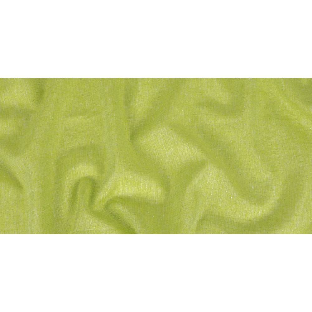 Minerva Heathered Lime Green Lightweight Linen Chambray - Folded