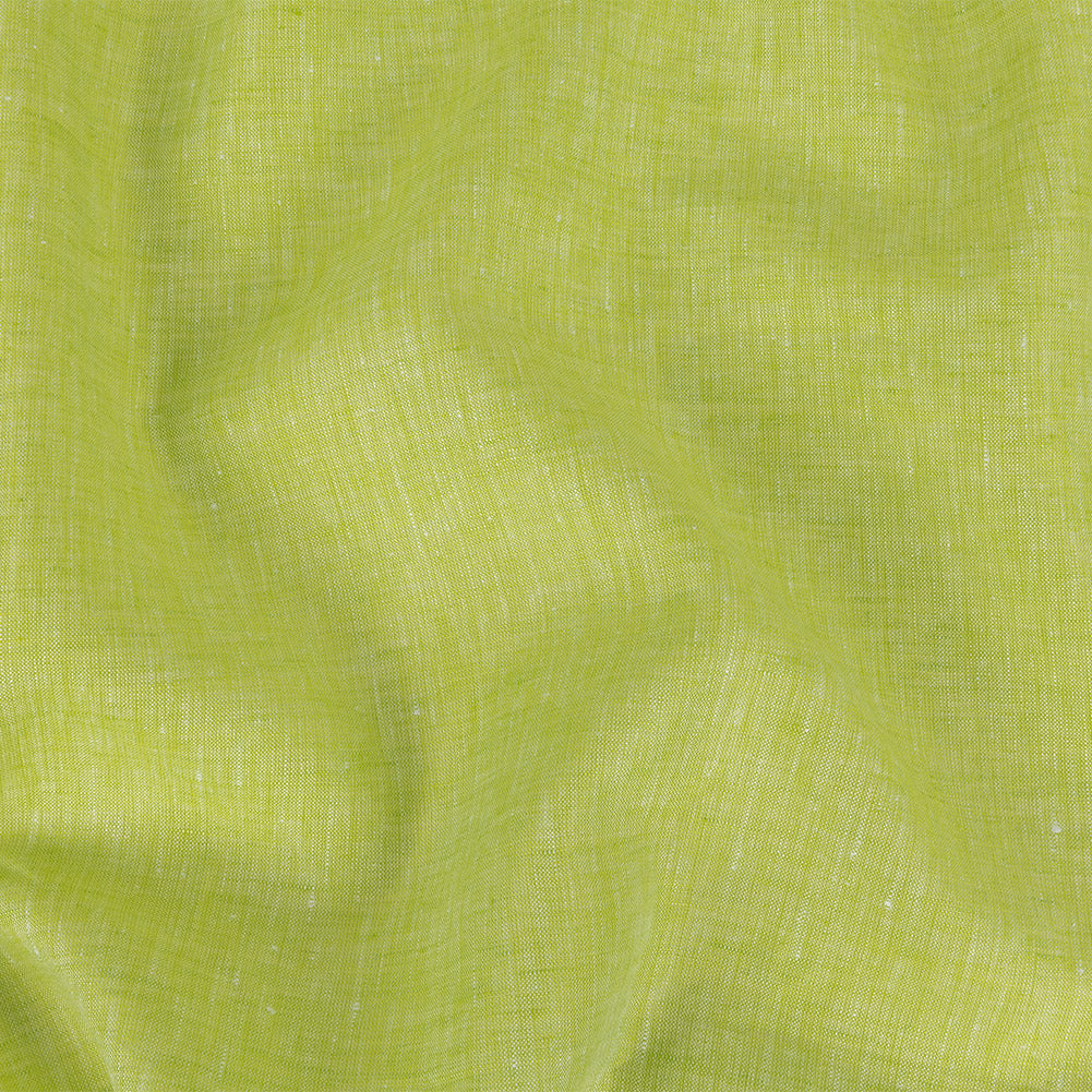 Minerva Heathered Lime Green Lightweight Linen Chambray