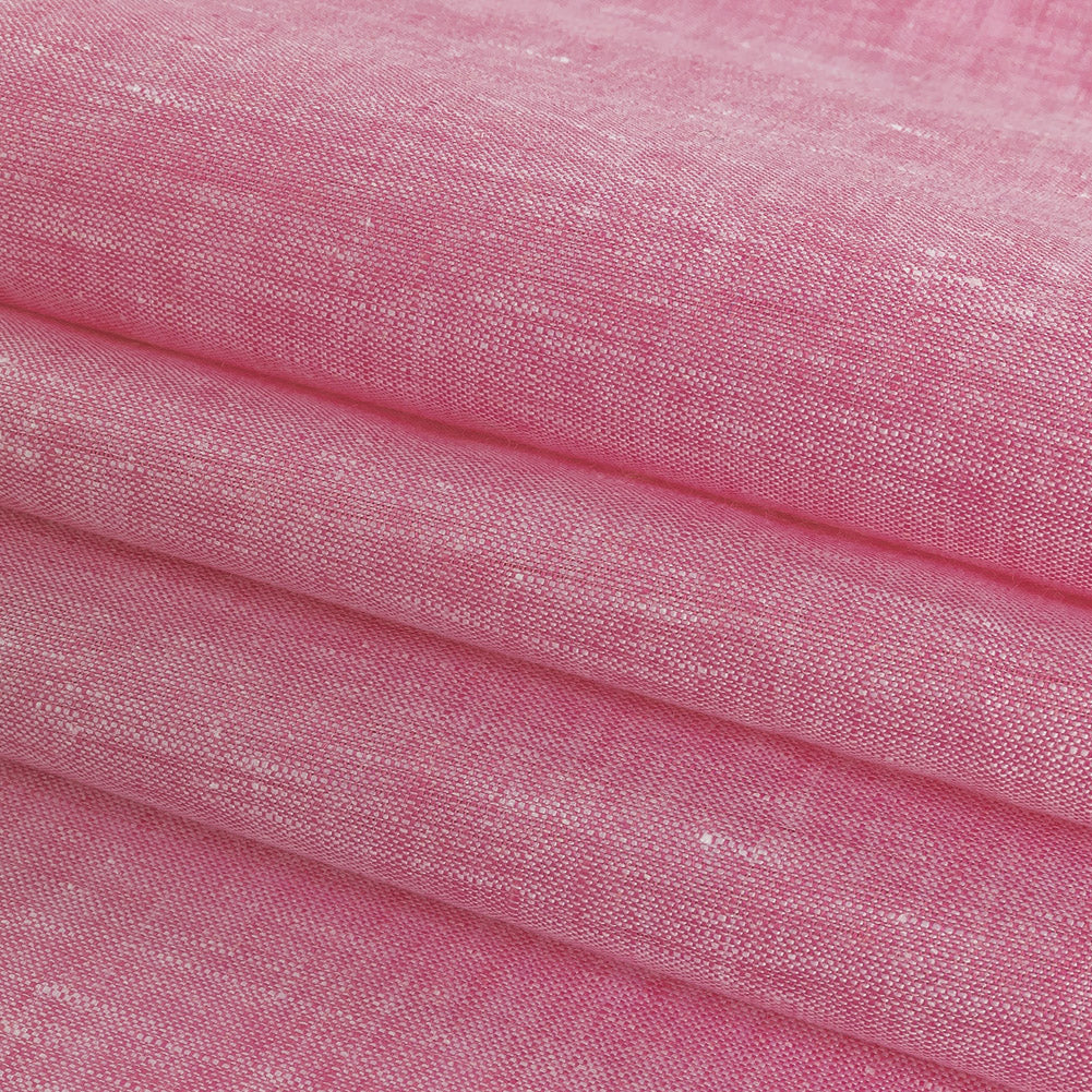 Minerva Heathered Begonia Pink Lightweight Linen Chambray - Detail