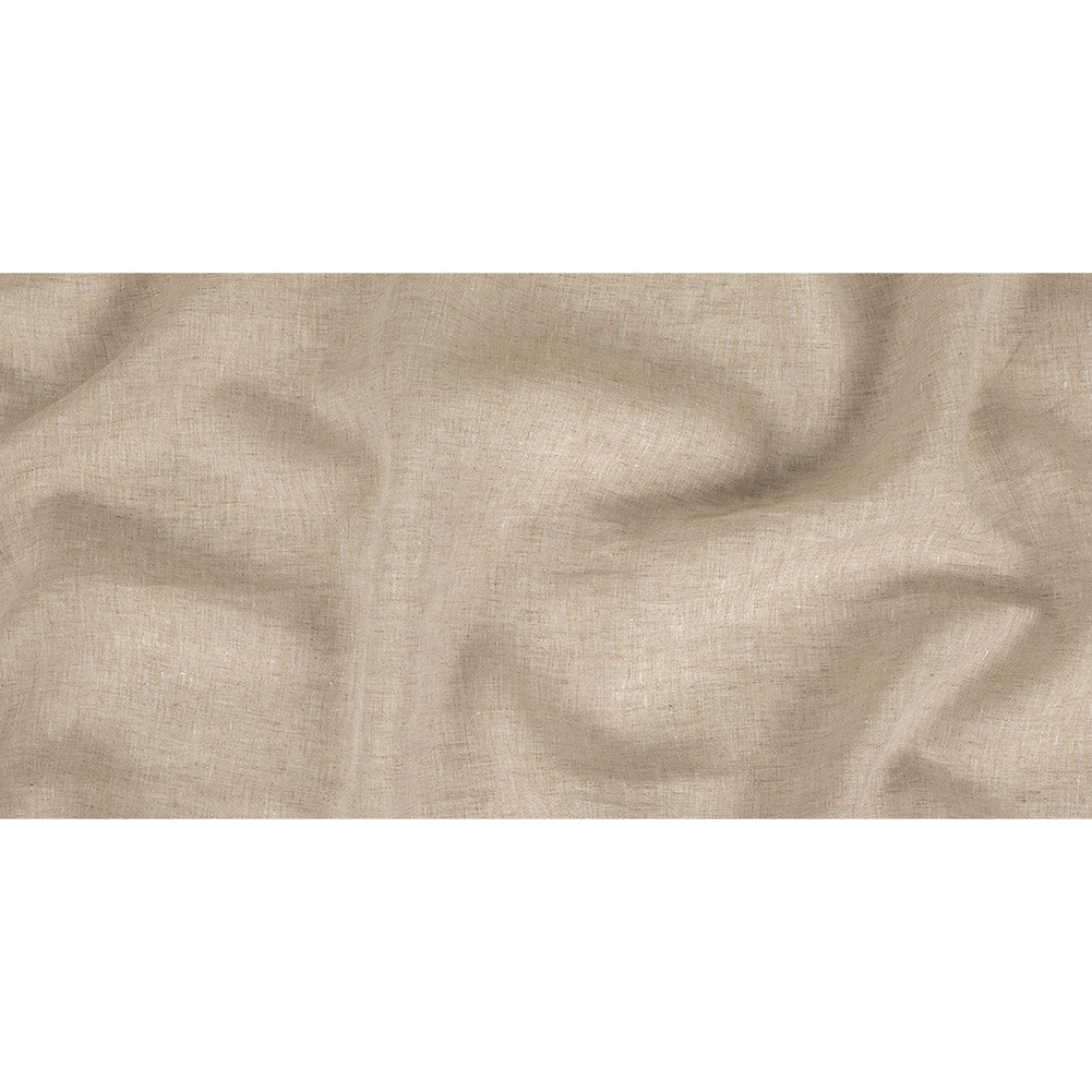 Minerva Heathered Beige Lightweight Linen Chambray - Folded
