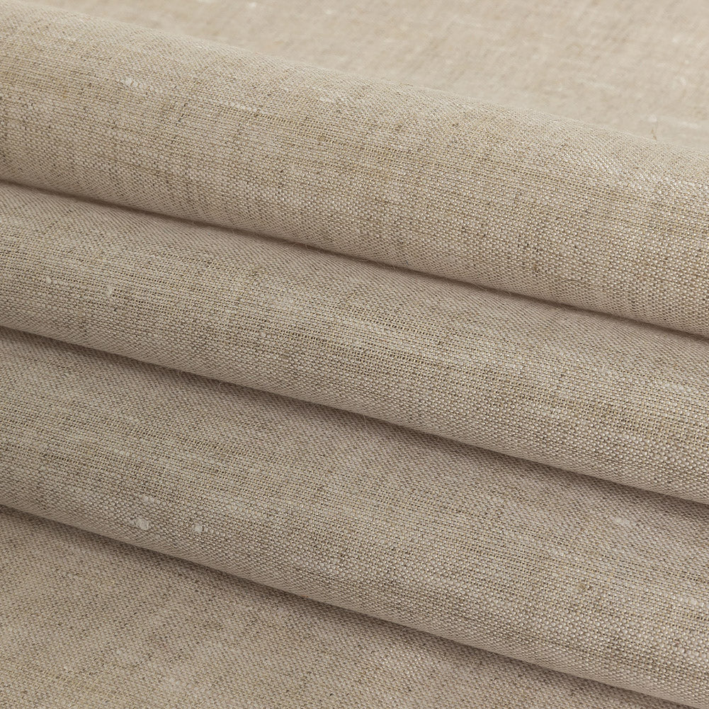 Minerva Heathered Beige Lightweight Linen Chambray - Detail