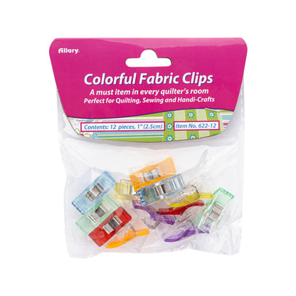 Allary Fabric Clips - Multicolored - 12 Count