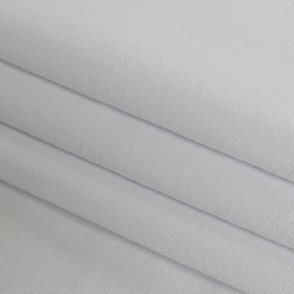 Cotton French Terry Knit - White - Elida Collection - Folded