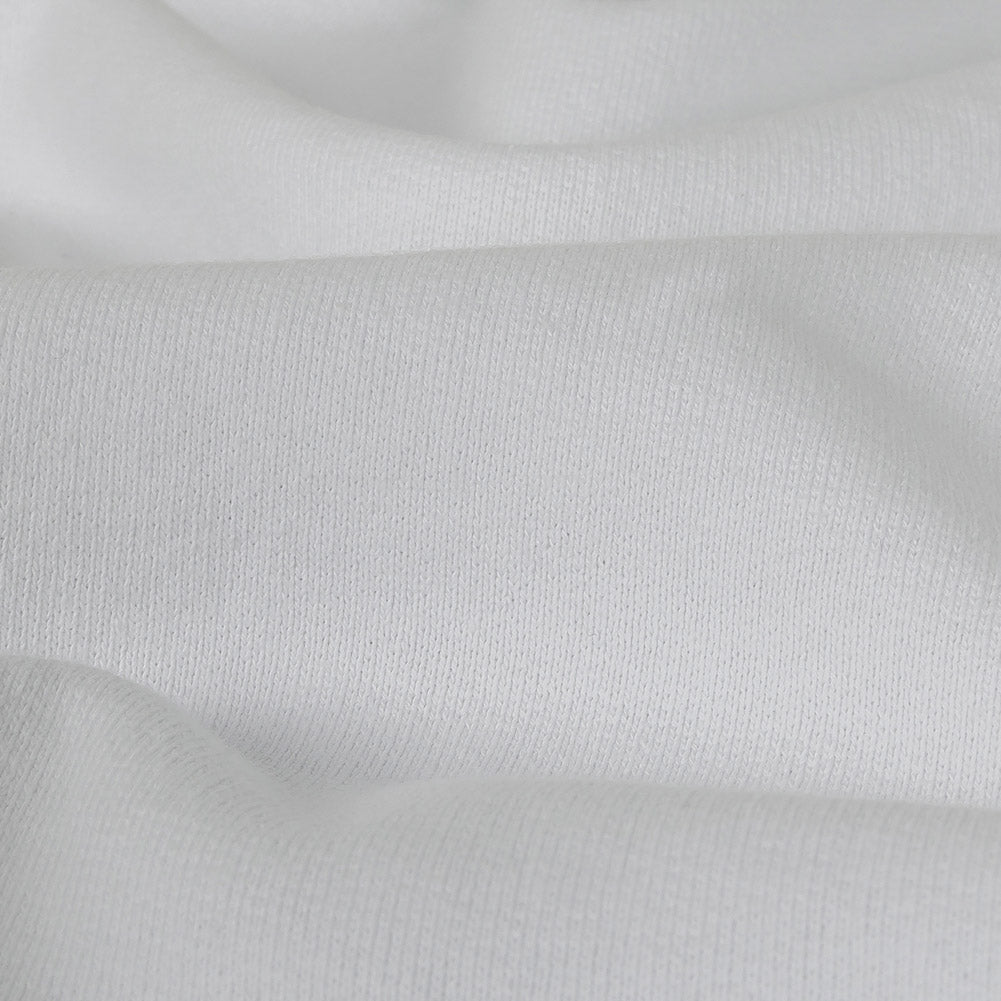 Cotton French Terry Knit - White - Elida Collection - Detail