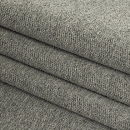 Cotton French Terry Knit - Heathered Gray and Lily White - Elida Collection