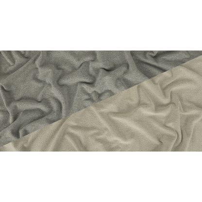 Cotton French Terry Knit - Heathered Gray and Lily White - Elida Collection