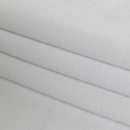 White Cotton Fleece Backed Jersey - Folded