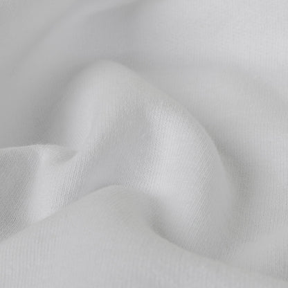 White Cotton Fleece Backed Jersey - Detail