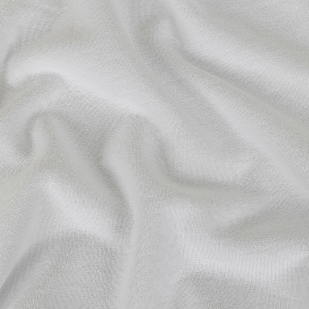 White Cotton Fleece Backed Jersey