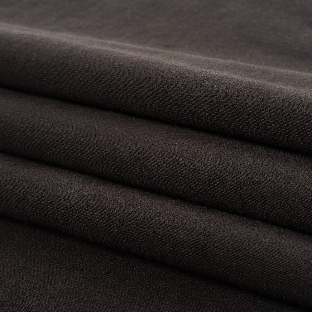 Black Cotton Fleece Backed Jersey - Folded