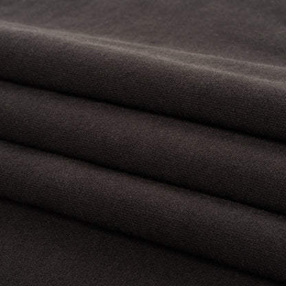Black Cotton Fleece Backed Jersey - Folded