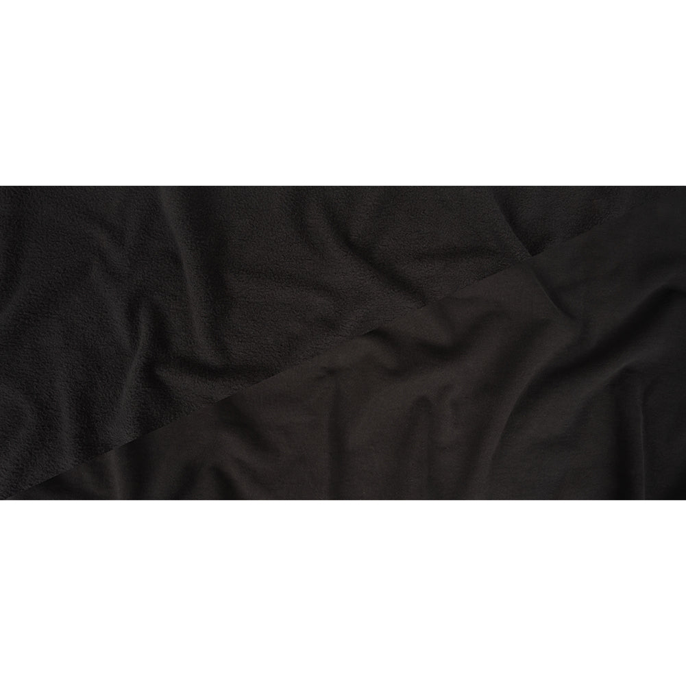 Black Cotton Fleece Backed Jersey - Full