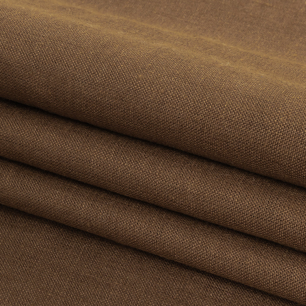 Grasmere Light Brown Medium Weight Linen Woven - Detail