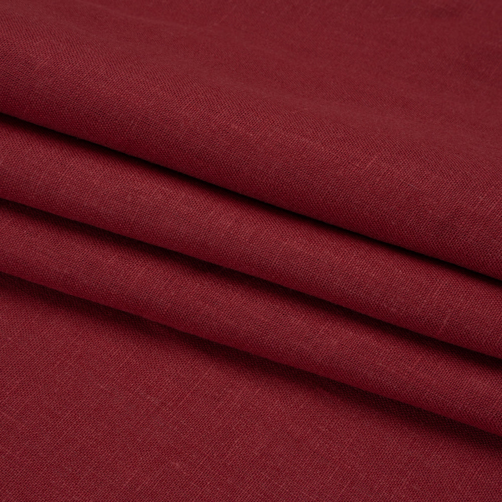 Medium Weight Linen Woven - Wine - Grasmere Collection - Folded
