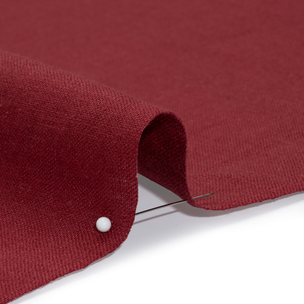Medium Weight Linen Woven - Wine - Grasmere Collection - Detail