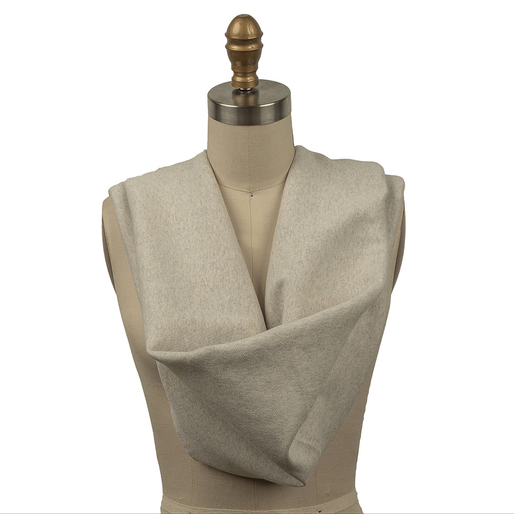 Heathered Moonbeam and Quarry Tubular Cotton 1x1 Rib Knit