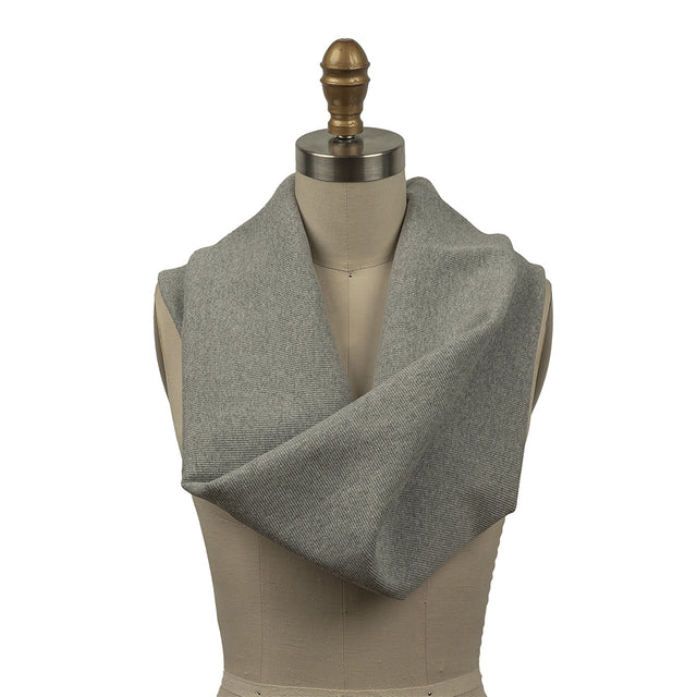 Heathered Gray Tubular Cotton 2x2 Rib Knit