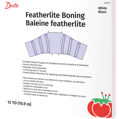Dritz Featherlite Boning with 1/2" Casing - White - 0.25" x 12yds